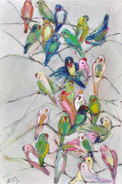 Janet Timmerije + The parakeets